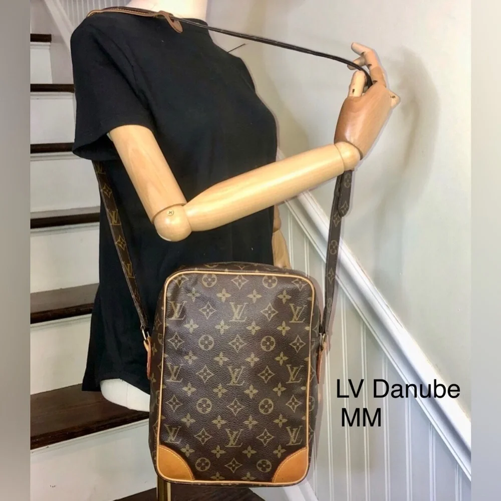 LOUIS VUITTON LV Danube Monogram Crossbody Messenger Bag PM / MM / GM Authentic